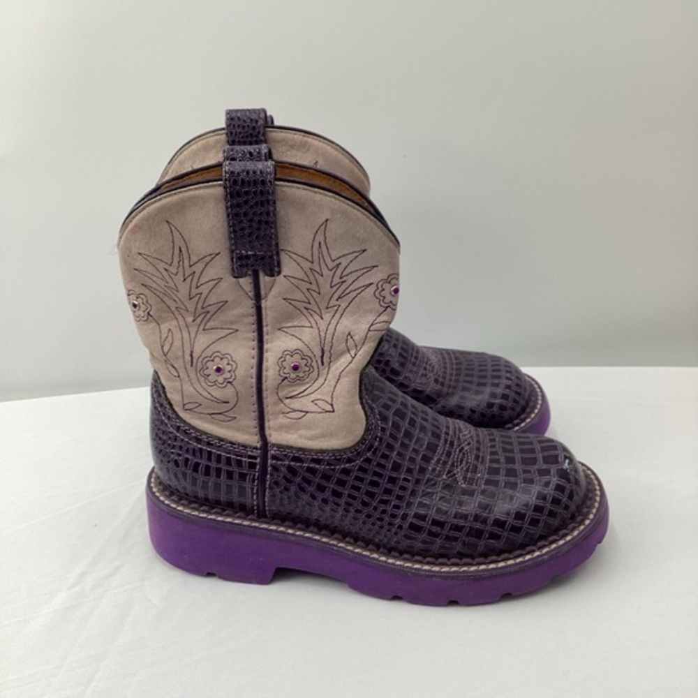 Ariat Fatbaby Purple and Cream Western Boots
